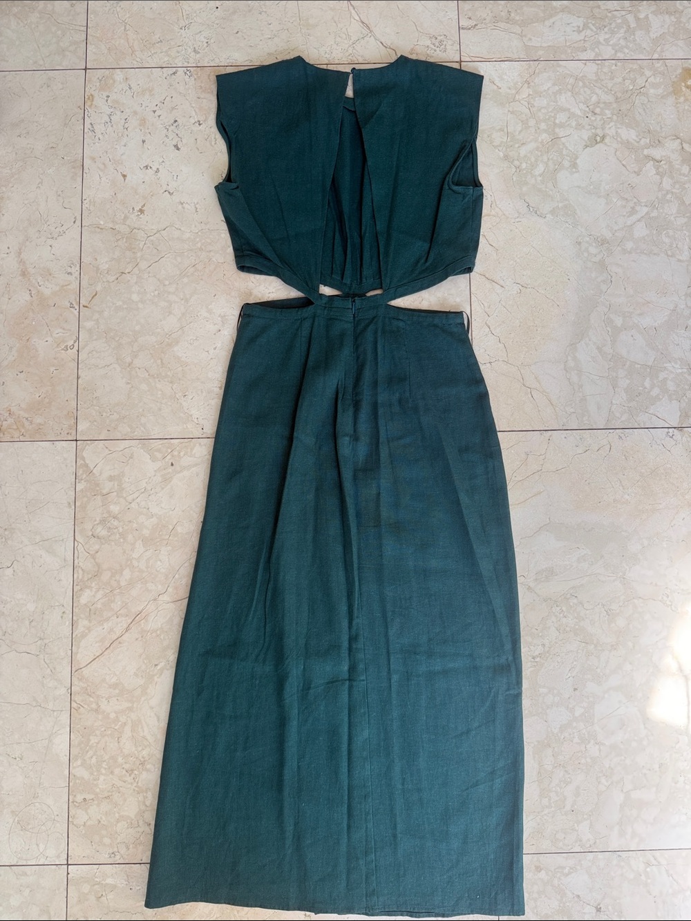 Zara Dark Teal Two-Piece Cut-Out Midi Dress - Picture 4 of 6